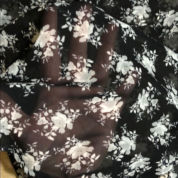 Used Coldwater Creek sheer floral button up - Picture 3 of 11